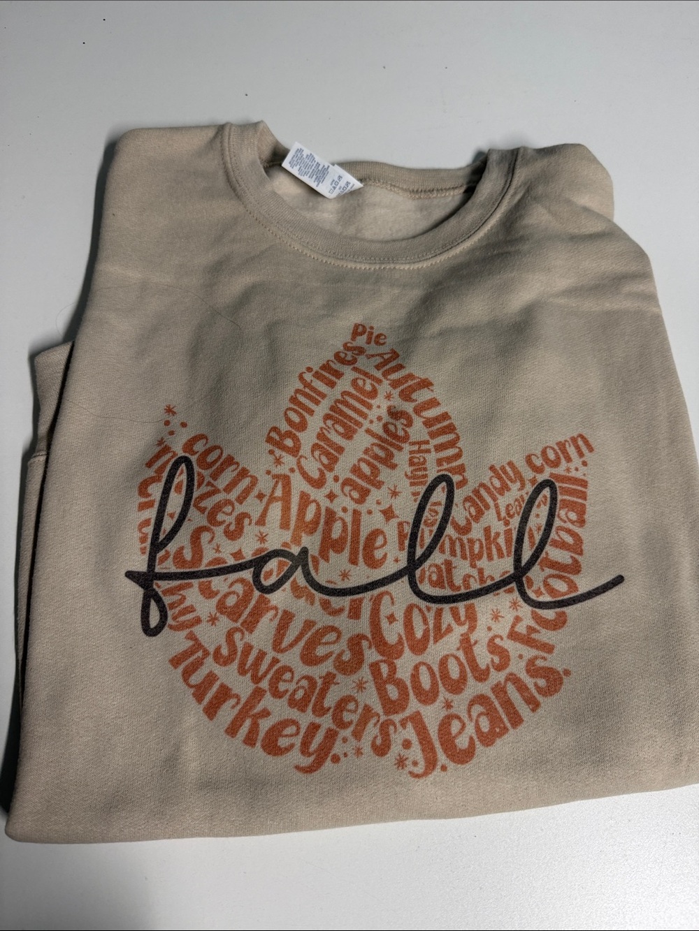 Beige 'Fall' Graphic Sweatshirt